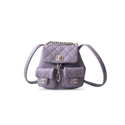 CHANEL MASTER BACKPACK MATELASSE CAVIAR LEATHER AS3787 (17.5*16.5*10cm)